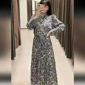 Zara zebra print maxi dress